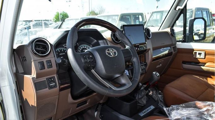 New Toyota Land Cruiser 70 Series Facelift 2, 4.0 l, 2024 in Dubai by Najem Motors, White color. GCC Specs | AUTO.AE