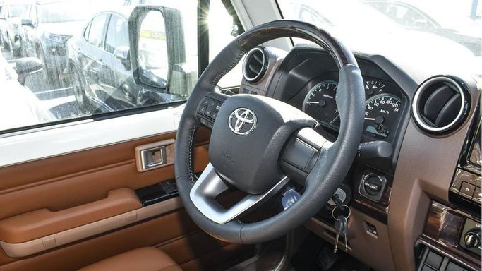 New Toyota Land Cruiser 70 Series Facelift 2, 4.0 l, 2024 in Dubai by Najem Motors, White color. GCC Specs | AUTO.AE