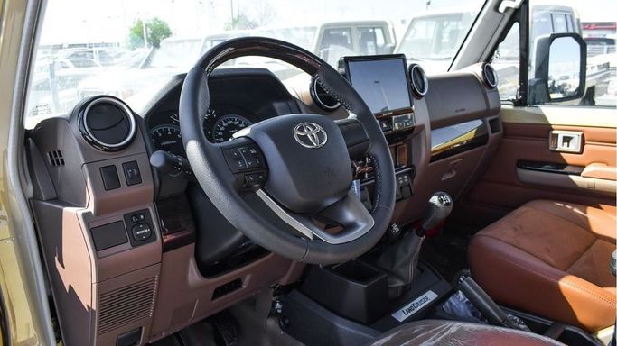 New Toyota Land Cruiser 70 Series Facelift 2, 4.0 l, 2024 in Dubai by Najem Motors, Beige color. GCC Specs | AUTO.AE