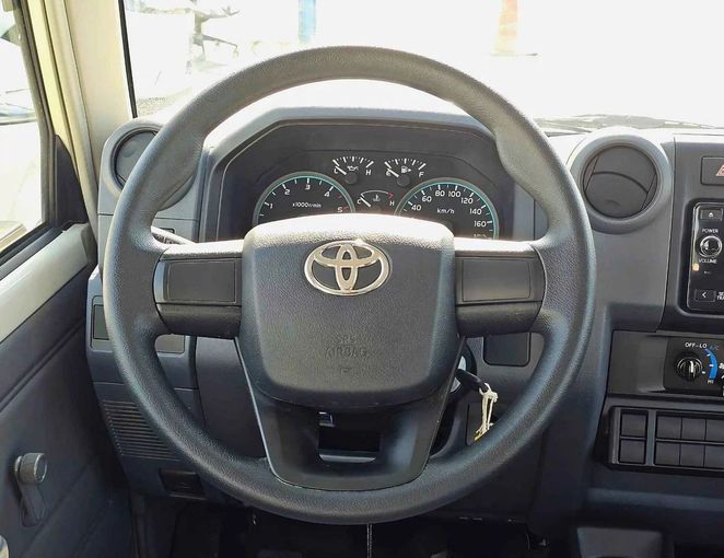 New Toyota Land Cruiser 70 Series Facelift 2, 4.5 l, 2024 in Dubai by SK Motors, White color. GCC Specs | AUTO.AE