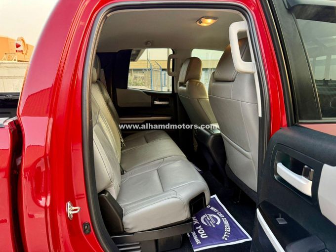 Used Toyota Tundra II Facelift, 5.7 l, 2017 in Dubai by Alhamd Motors, Red color. American Specs | AUTO.AE