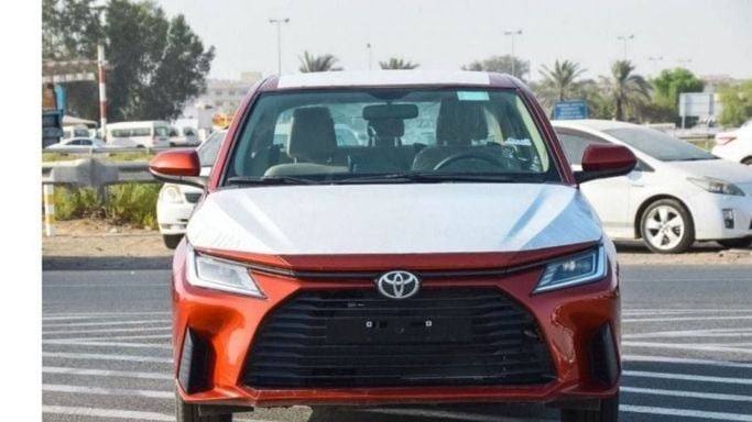 New Toyota Yaris IV, 1.5 l, 2025 in Dubai by Mohamed Hakim Motors, Orange color. GCC Specs | AUTO.AE