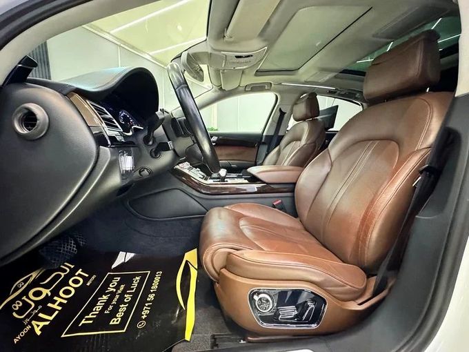 Used Audi A8 Long III (D4) Facelift, 4.0 l, 2017 in Sharjah by Ayoon Alhoot Motors, White color. GCC Specs | AUTO.AE