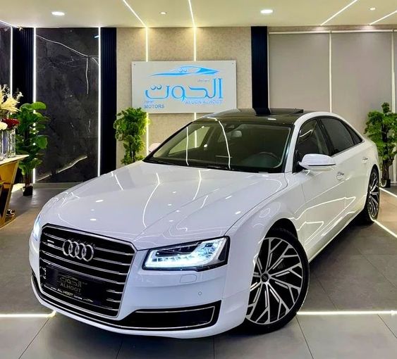 Used Audi A8 Long III (D4) Facelift, 4.0 l, 2017 in Sharjah by Ayoon Alhoot Motors, White color. GCC Specs | AUTO.AE