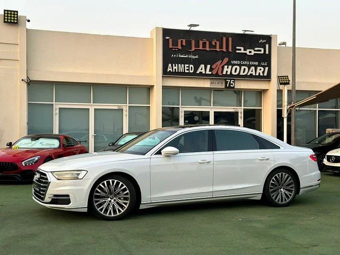 Used Audi A8 55 TFSI IV (D5), 3.0 l, 2021 in Sharjah by Ahmad alkhodari Motors, White color. GCC Specs | AUTO.AE