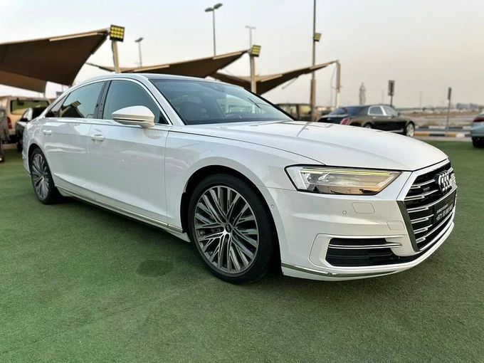Used Audi A8 55 TFSI IV (D5), 3.0 l, 2021 in Sharjah by Ahmad alkhodari Motors, White color. GCC Specs | AUTO.AE
