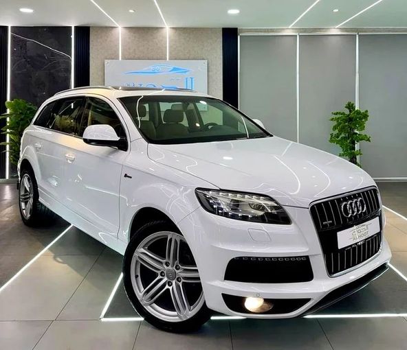Used Audi Q7 I (4L) Facelift, 3.0 l, 2014 in Sharjah by Ayoon Alhoot Motors, White color. GCC Specs | AUTO.AE