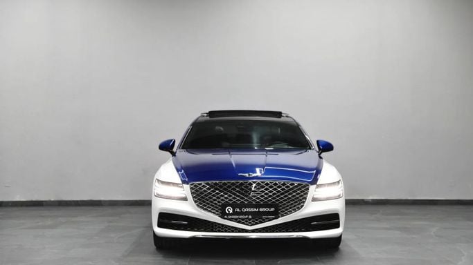 Подержанный Genesis G80 II, 3.5 л, 2022 в Шардже от Al Qassem Cars Trading Синий цвет. Корейская | AUTO.AE