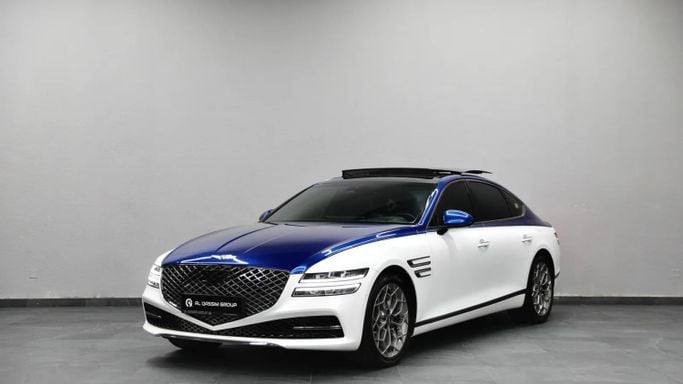 Подержанный Genesis G80 II, 3.5 л, 2022 в Шардже от Al Qassem Cars Trading Синий цвет. Корейская | AUTO.AE