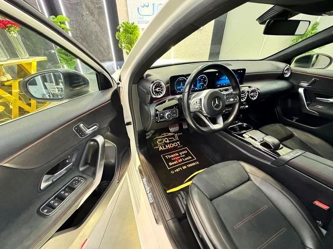 Used Mercedes-Benz A-Class 250 IV (W177), 2.0 l, 2020 in Sharjah by Ayoon Alhoot Motors, White color. GCC Specs | AUTO.AE