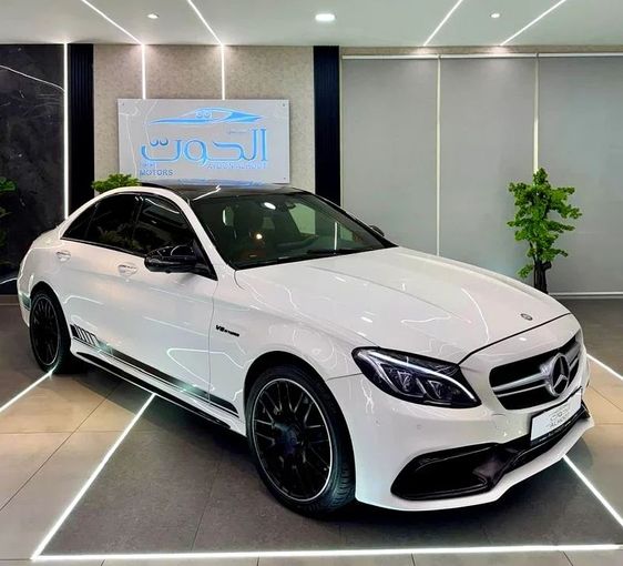 Used Mercedes-Benz C-Class AMG 63 AMG S IV (W205), 4.0 l, 2017 in Sharjah by Ayoon Alhoot Motors, White color. GCC Specs | AUTO.AE
