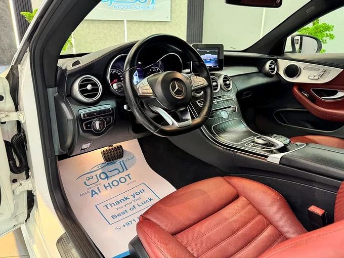 Used Mercedes-Benz C-Class 200 IV (W205) Facelift, 2.0 l, 2019 in Sharjah by Ayoon Alhoot Motors, White color. GCC Specs | AUTO.AE