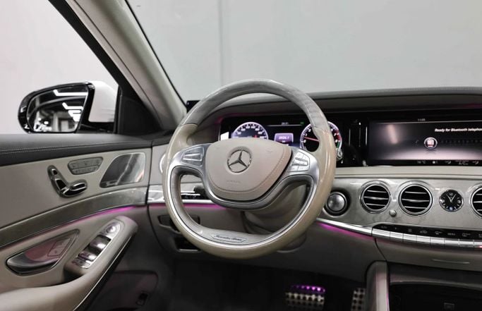 Used Mercedes-Benz S-Class 400 Long VI (W222, C217), 3.0 l, 2015 in Sharjah by Al Qassem Cars Trading, White color. Japanese Specs | AUTO.AE