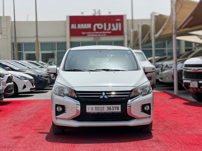 Used Mitsubishi Mirage VI Facelift 2, 1.2 l, 2023 in Sharjah by Al Aram Cars, White color. GCC Specs | AUTO.AE