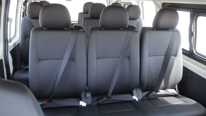 New Toyota HiAce H200 Facelift, 2.5 l, 2023 in Sharjah by Nour Alnukhba Motors, White color. European Specs | AUTO.AE