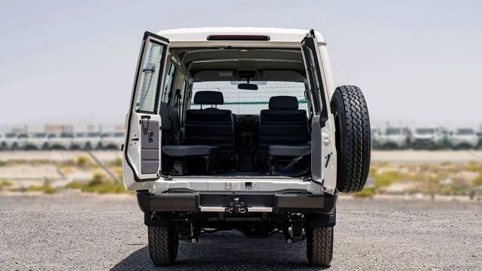 New Toyota Land Cruiser 70 Series Facelift 2, 2.8 l, 2024 in Sharjah by Nour Alnukhba Motors, White color. Other | AUTO.AE