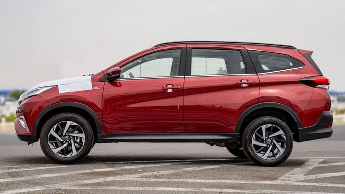 New Toyota Rush II, 1.5 l, 2023 in Sharjah by Nour Alnukhba Motors, Red color. GCC Specs | AUTO.AE