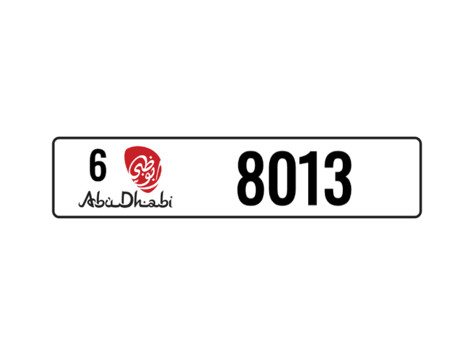 Продажа номерного знака 6 8013 в Дубае от Abu Sultan. 4 знака частная машина | AUTO.AE
