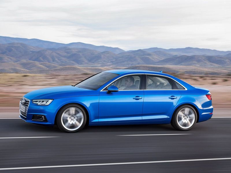 Audi A4 V (B9)، سيدان — منظر أمامي أيسر