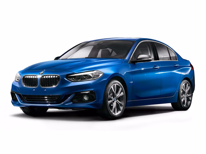 BMW 1 Series III (F52)، سيدان — منظر أمامي بزاوية ثلاثة أرباع