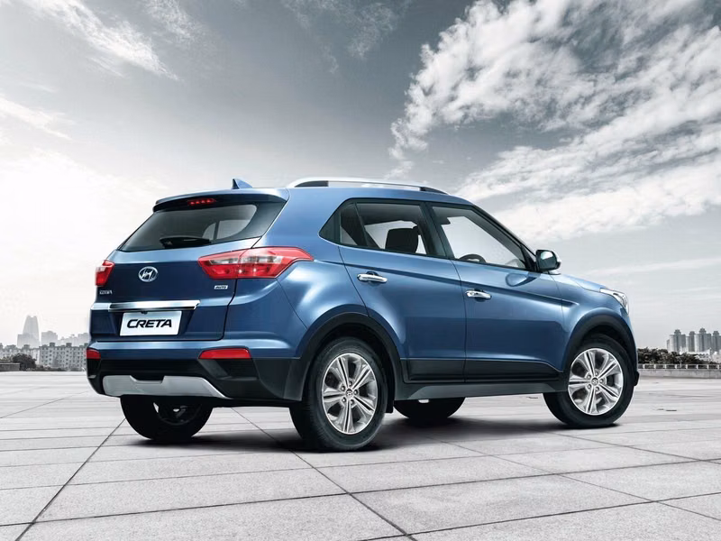 Hyundai Creta I, Внедорожник 5 дв. — вид сзади справа