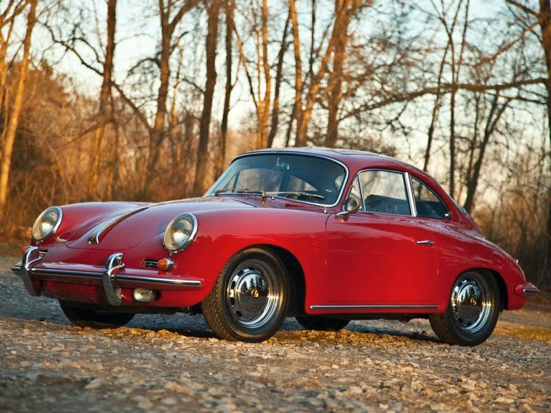 Porsche 356 رابعاً (ج)، كوبيه — منظر أمامي أيسر